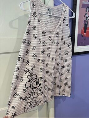 Disney Pink and White Striped Minnie Daisy Tank